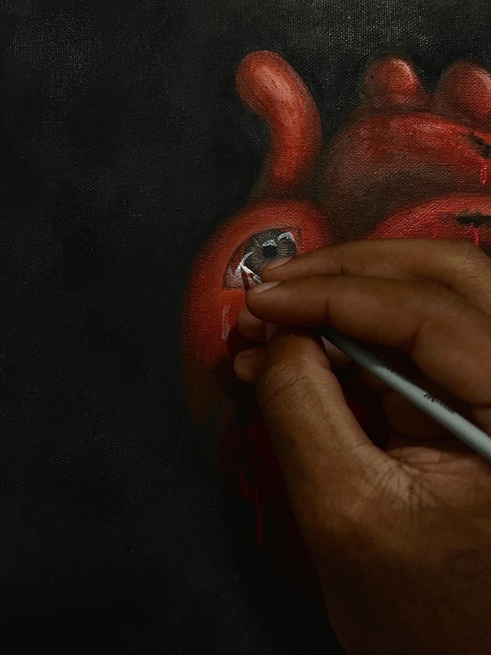 Indisponible émotionnellement | Acrylique sur toile - 41 x 33 cm